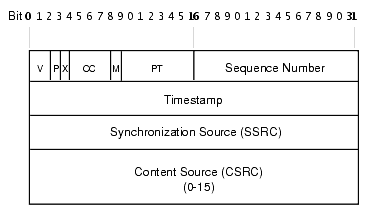 RTP data-packet header format